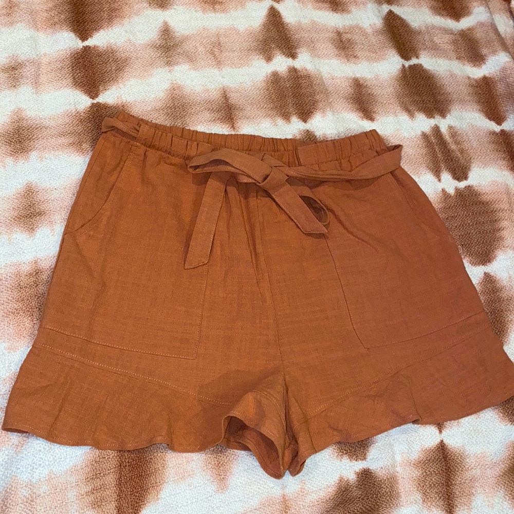 Rust High Waisted Shorts